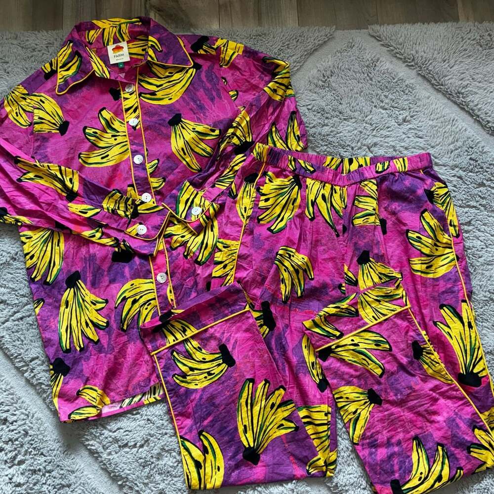 FARM Rio Tie Dye Bananas Pajama Set Size M Multi